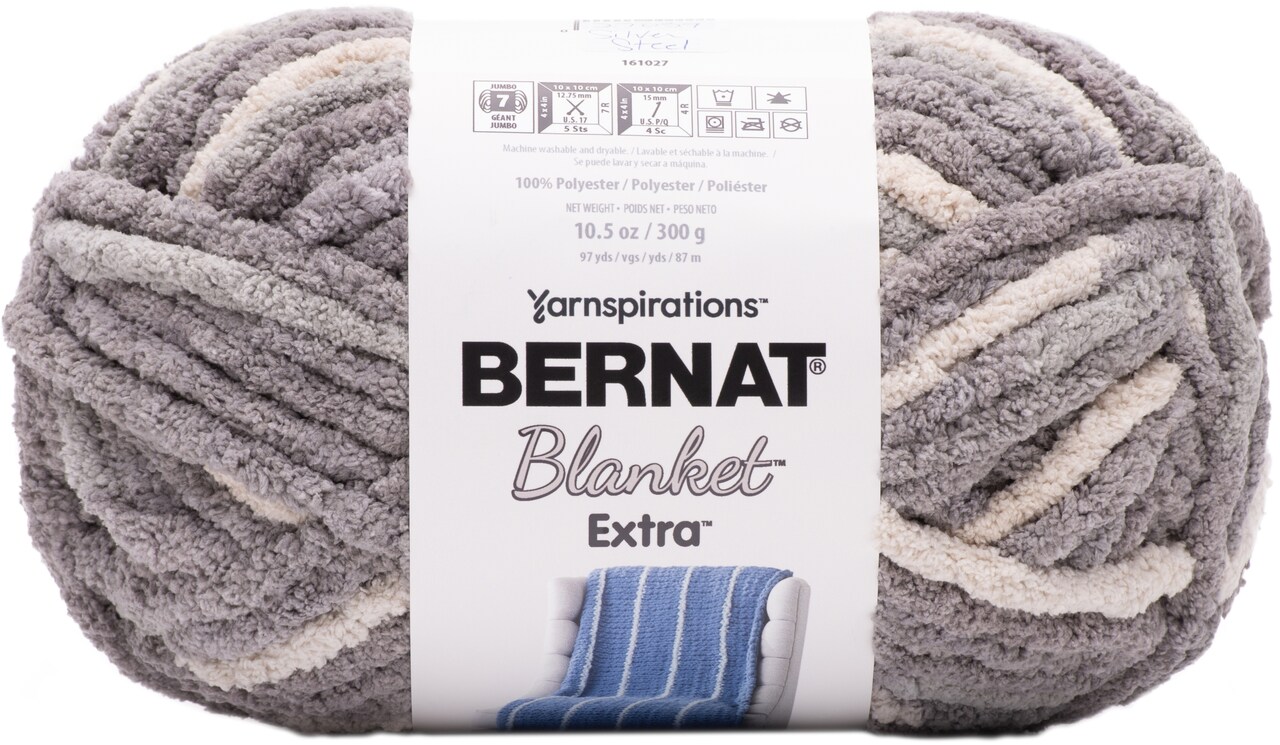 Bernat Blanket Extra Yarn-Silver Steel